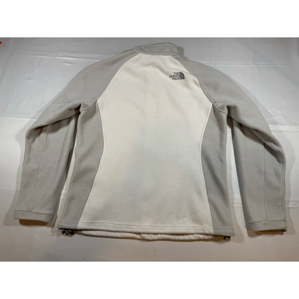 The North Face Full Zip Women's Fleece Jacket Size Large White Gray - Picture 2 of 5